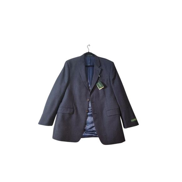 NEW Ralph Lauren Wool Sport Coat Blazer Men's 44L Suit Jacket Blue Two Button - Picture 9 of 12